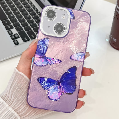 Plating Texture Butterfly TPU Phone Case with Glitter Lens Film, For iPhone 14, For iPhone 14 Pro, For iPhone 14 Pro Max, For iPhone 13 Pro Max