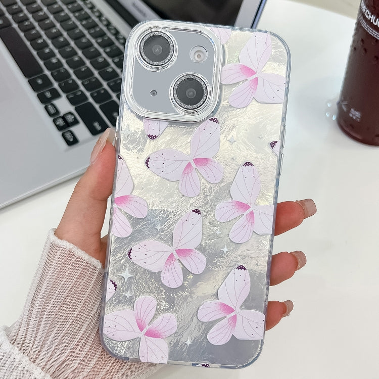 Plating Texture Butterfly TPU Phone Case with Glitter Lens Film, For iPhone 13 Pro, For iPhone 13