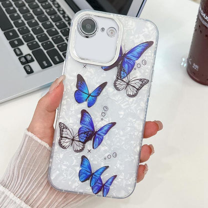 Plating Texture Butterfly TPU Phone Case with Glitter Lens Film, For iPhone 17e / 16e, For iPhone 16 Pro Max, For iPhone 16 Pro, For iPhone 16 Plus