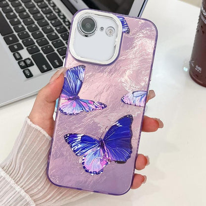 Plating Texture Butterfly TPU Phone Case with Glitter Lens Film, For iPhone 17e / 16e, For iPhone 16 Pro Max, For iPhone 16 Pro, For iPhone 16 Plus