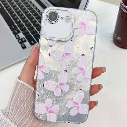 Plating Texture Butterfly TPU Phone Case with Glitter Lens Film, For iPhone 17e / 16e, For iPhone 16 Pro Max, For iPhone 16 Pro, For iPhone 16 Plus
