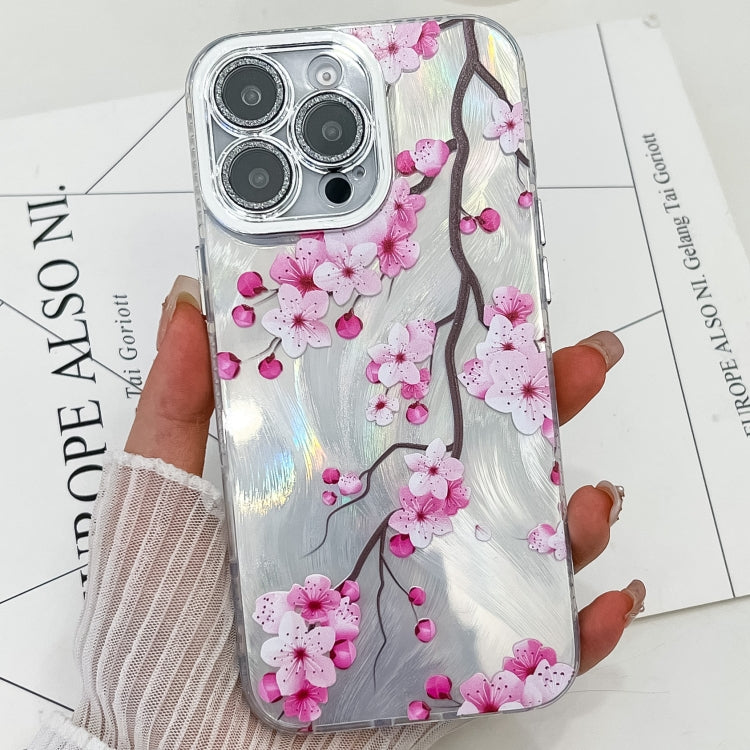 Electroplating Flowers Plants Texture TPU Phone Case, For iPhone 16 Pro