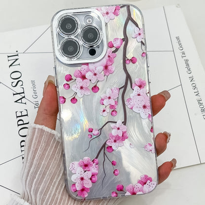 Electroplating Flowers Plants Texture TPU Phone Case, For iPhone 16 Pro