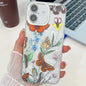 Electroplating Flowers Plants Texture TPU Phone Case, For iPhone 16 Plus