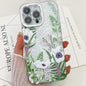 Electroplating Flowers Plants Texture TPU Phone Case, For iPhone 15 Pro