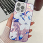 Electroplating Flowers Plants Texture TPU Phone Case, For iPhone 15 Pro