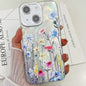 Electroplating Flowers Plants Texture TPU Phone Case, For iPhone 14