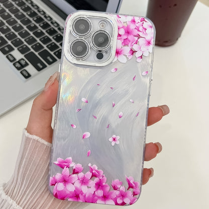 Electroplating Flowers Plants Texture TPU Phone Case, For iPhone 13 Pro Max