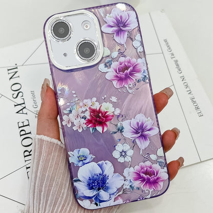 Electroplating Flowers Plants Texture TPU Phone Case, For iPhone 13