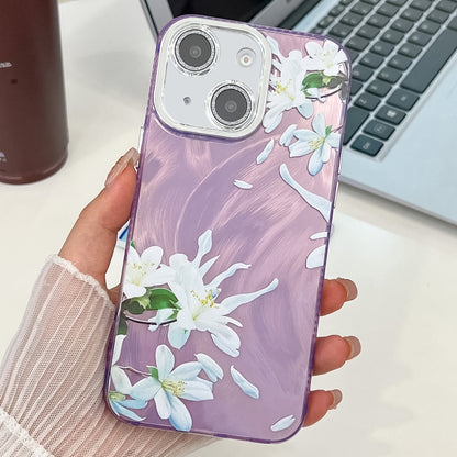 Electroplating Flowers Plants Texture TPU Phone Case, For iPhone 13