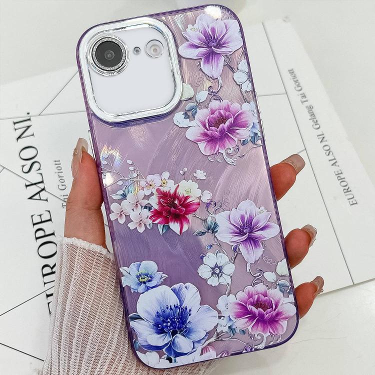 Electroplating Flowers Plants Texture TPU Phone Case, For iPhone 17e / 16e