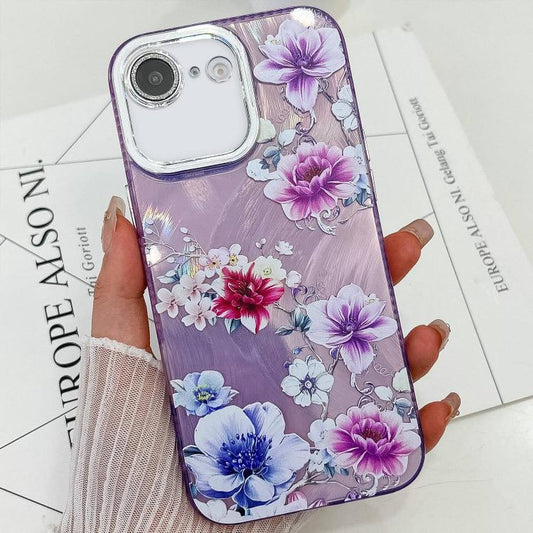 Electroplating Flowers Plants Texture TPU Phone Case, For iPhone 17e / 16e