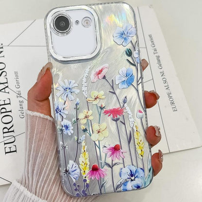 Electroplating Flowers Plants Texture TPU Phone Case, For iPhone 17e / 16e