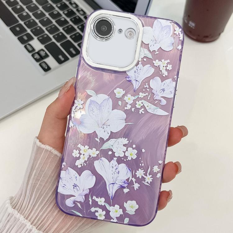 Electroplating Flowers Plants Texture TPU Phone Case, For iPhone 17e / 16e