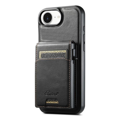 Suteni H19 Oil Wax 2-in-1 MagSafe Removable Card Box Back Phone Case, For iPhone 12 Pro, For iPhone 17e / 16e