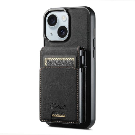 Suteni H19 Litchi Grain 2-in-1 MagSafe Removable Card Box Back Phone Case, For iPhone 15 Plus, For iPhone 15, For iPhone 14 Plus, For iPhone 14, For iPhone 14 Pro, For iPhone 14 Pro Max, For iPhone 13 Pro Max, For iPhone 13 Pro, For iPhone 13          ...