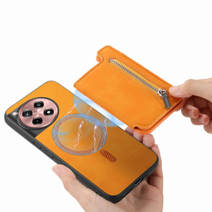 Retro MagSafe Zipper Wallet Card Bag Back Phone Case