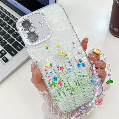 Electroplating Flower Texture Wristband TPU Phone Case, For iPhone 16, For iPhone 15 Pro Max, For iPhone 15 Pro, For iPhone 15
