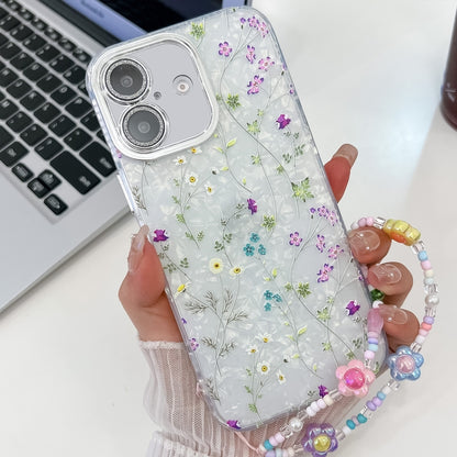 Electroplating Flower Texture Wristband TPU Phone Case, For iPhone 16, For iPhone 15 Pro Max, For iPhone 15 Pro, For iPhone 15