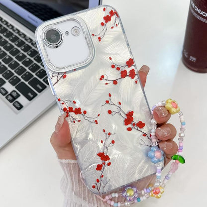 Electroplating Flower Texture Wristband TPU Phone Case, For iPhone 17e / 16e, For iPhone 16 Pro Max, For iPhone 16 Pro, For iPhone 16 Plus