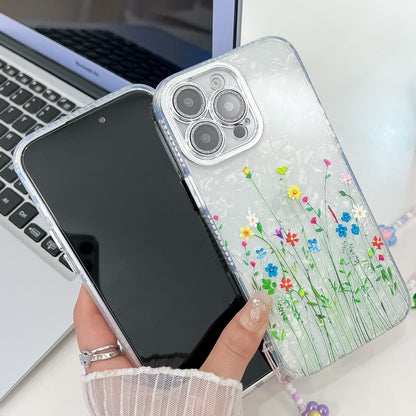 Electroplating Flower Texture Wristband TPU Phone Case, For iPhone 16, For iPhone 15 Pro Max, For iPhone 15 Pro, For iPhone 15