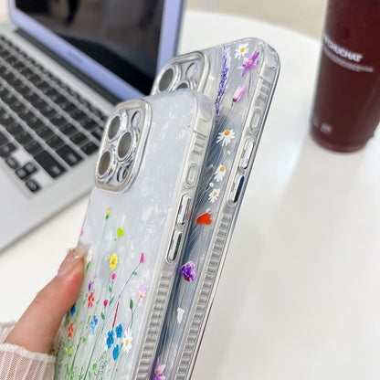 Electroplating Flower Texture Wristband TPU Phone Case, For iPhone 13 Pro, For iPhone 13