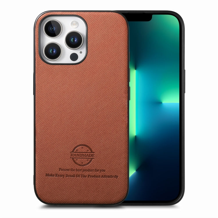 Twill Fabric Leather Skin Back Phone Case