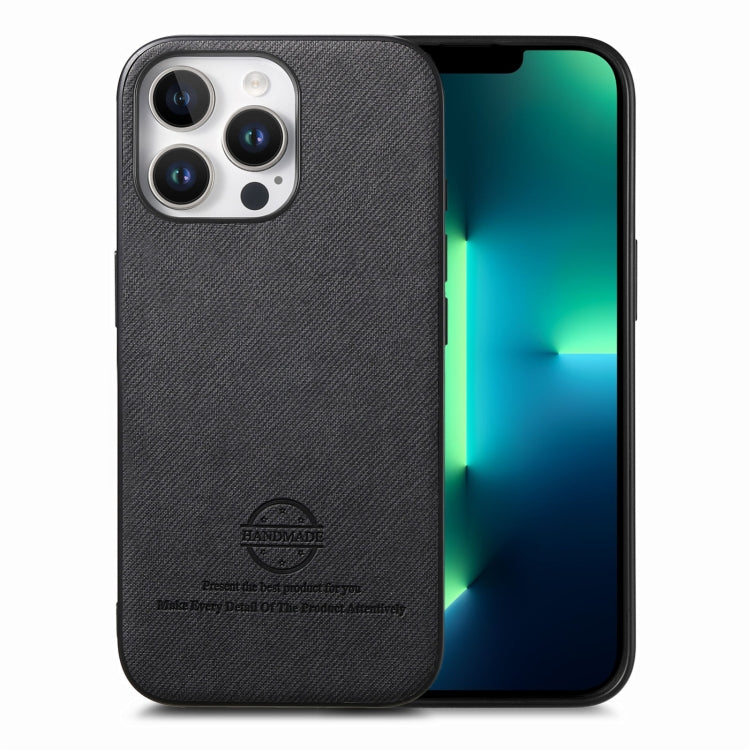 Twill Fabric Leather Skin Back Phone Case