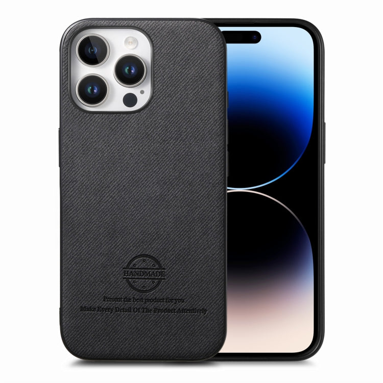 Twill Fabric Leather Skin Back Phone Case