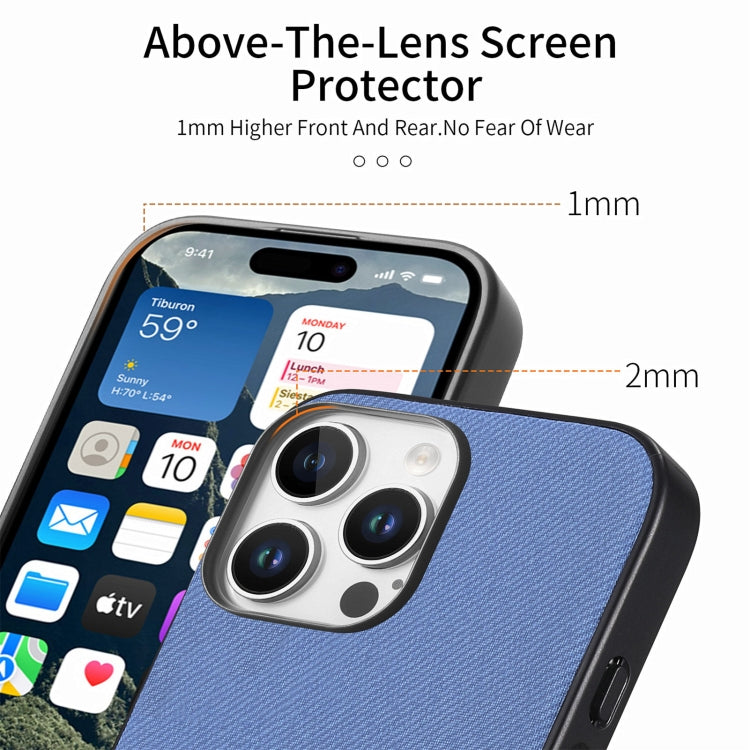 Twill Fabric Leather Skin Back Phone Case