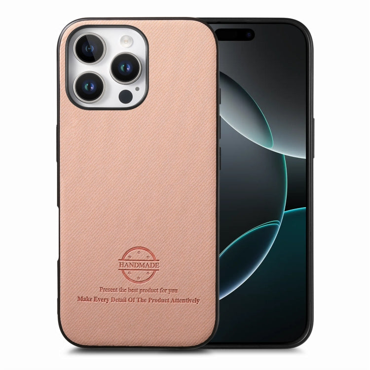Twill Fabric Leather Skin Back Phone Case, For iPhone 17, For iPhone 16 Pro Max, For iPhone 16 Pro