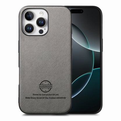 Twill Fabric Leather Skin Back Phone Case, For iPhone 17, For iPhone 16 Pro Max, For iPhone 16 Pro