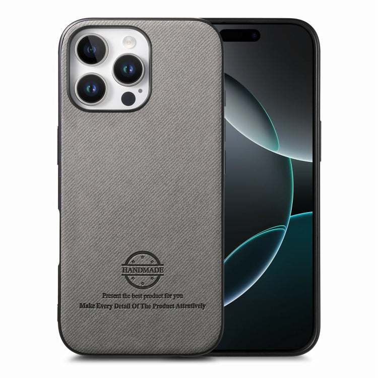 Twill Fabric Leather Skin Back Phone Case, For iPhone 17, For iPhone 16 Pro Max, For iPhone 16 Pro