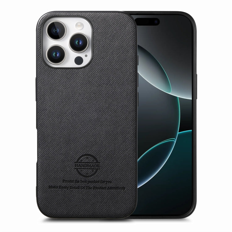 Twill Fabric Leather Skin Back Phone Case, For iPhone 17, For iPhone 16 Pro Max, For iPhone 16 Pro