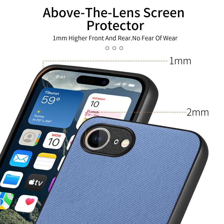 Twill Fabric Leather Skin Back Phone Case