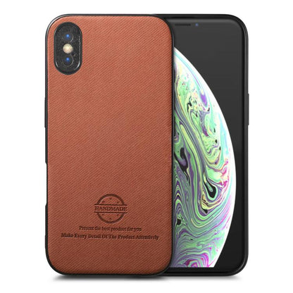 Twill Fabric Leather Skin Back Phone Case