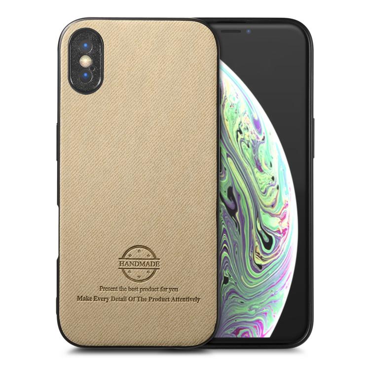 Twill Fabric Leather Skin Back Phone Case