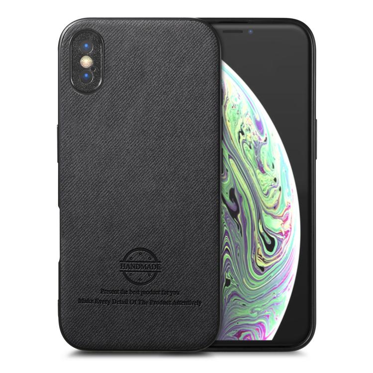 Twill Fabric Leather Skin Back Phone Case