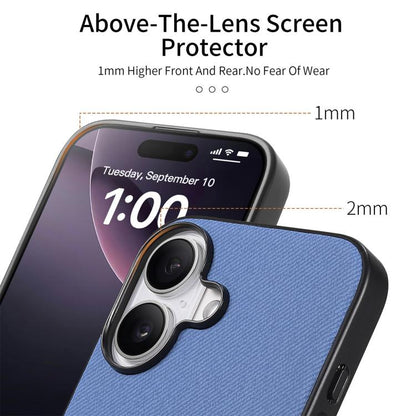 Twill Fabric Leather Skin Back Phone Case, For iPhone 17, For iPhone 16 Pro Max, For iPhone 16 Pro