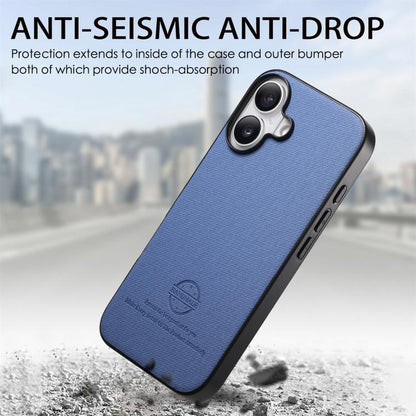 Twill Fabric Leather Skin Back Phone Case, For iPhone 17, For iPhone 16 Pro Max, For iPhone 16 Pro