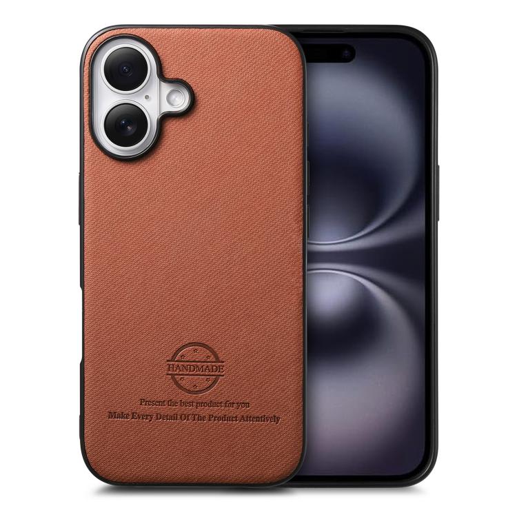 Twill Fabric Leather Skin Back Phone Case, For iPhone 17, For iPhone 16 Pro Max, For iPhone 16 Pro