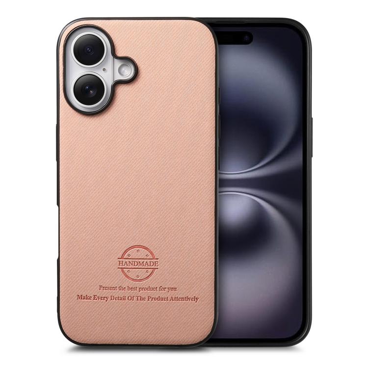 Twill Fabric Leather Skin Back Phone Case, For iPhone 17, For iPhone 16 Pro Max, For iPhone 16 Pro