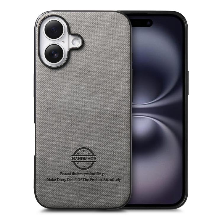 Twill Fabric Leather Skin Back Phone Case, For iPhone 17, For iPhone 16 Pro Max, For iPhone 16 Pro