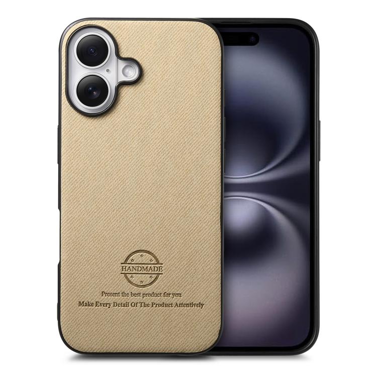 Twill Fabric Leather Skin Back Phone Case, For iPhone 17, For iPhone 16 Pro Max, For iPhone 16 Pro