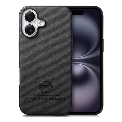 Twill Fabric Leather Skin Back Phone Case, For iPhone 17, For iPhone 16 Pro Max, For iPhone 16 Pro