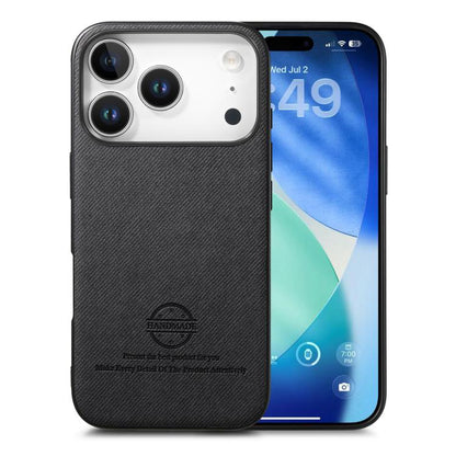 Twill Fabric Leather Skin Back Phone Case