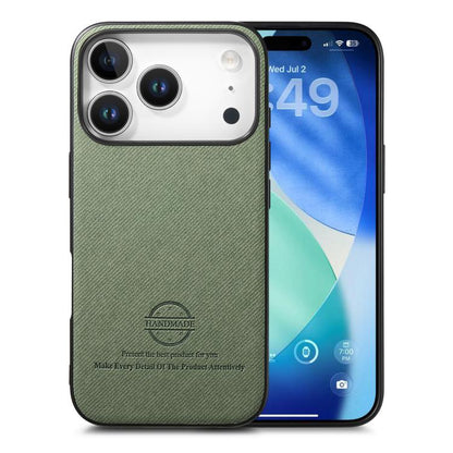 Twill Fabric Leather Skin Back Phone Case