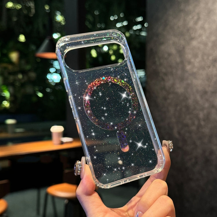 Glossy Glitter Starry Colorful MagSafe Ring Phone Case, For Google Pixel 9 Pro XL, For Google Pixel 9 Pro, For Google Pixel 9