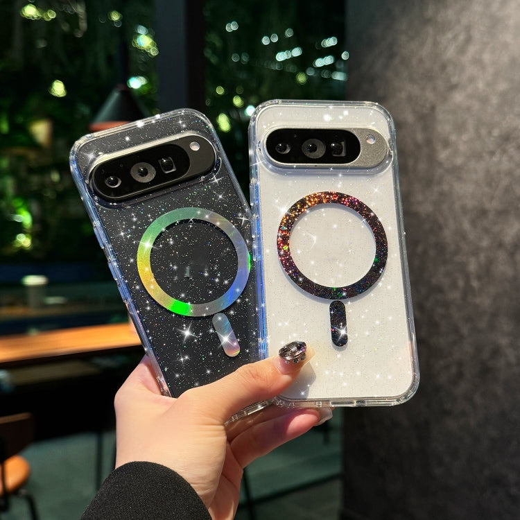 Glossy Glitter Starry Colorful MagSafe Ring Phone Case, For Google Pixel 9 Pro XL, For Google Pixel 9 Pro, For Google Pixel 9