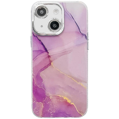 Electroplated Marble Texture Phone Case, For iPhone 13